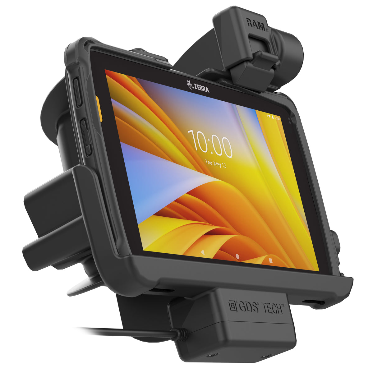 RAM Mounts locking GDS powered dock for Zebra ET40, ET45 and ET401 8-inch tablets in IntelliSkin – further product photo