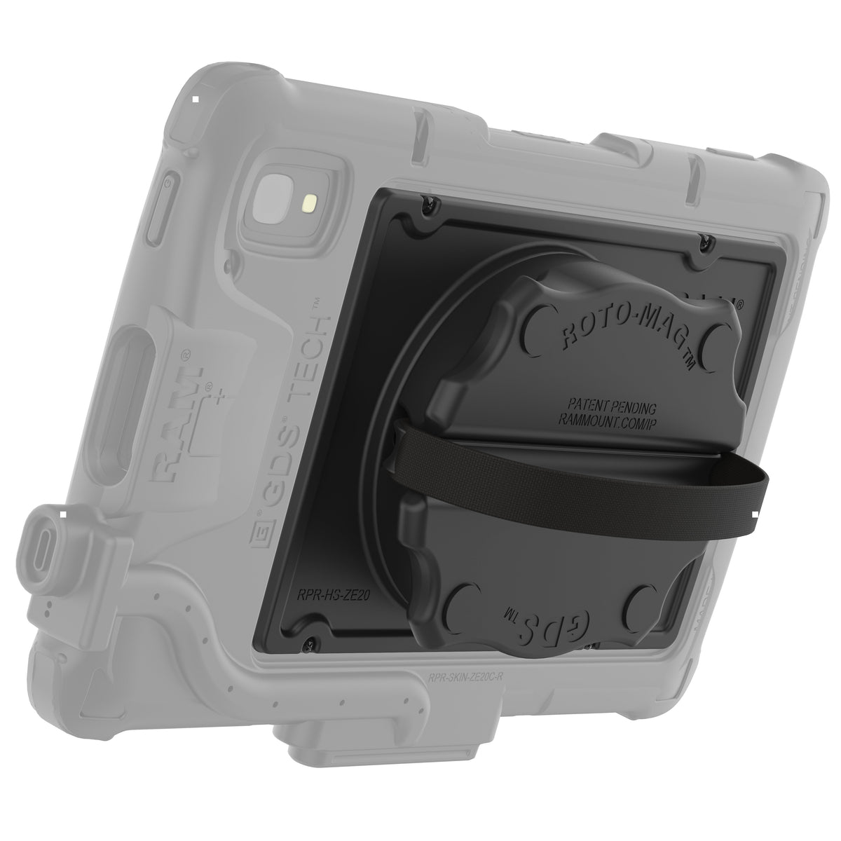 RAM Mounts GDS Roto-Mag 3-in-1 grip handle for Zebra ET4x and ET401 8-inch tablets – product photo