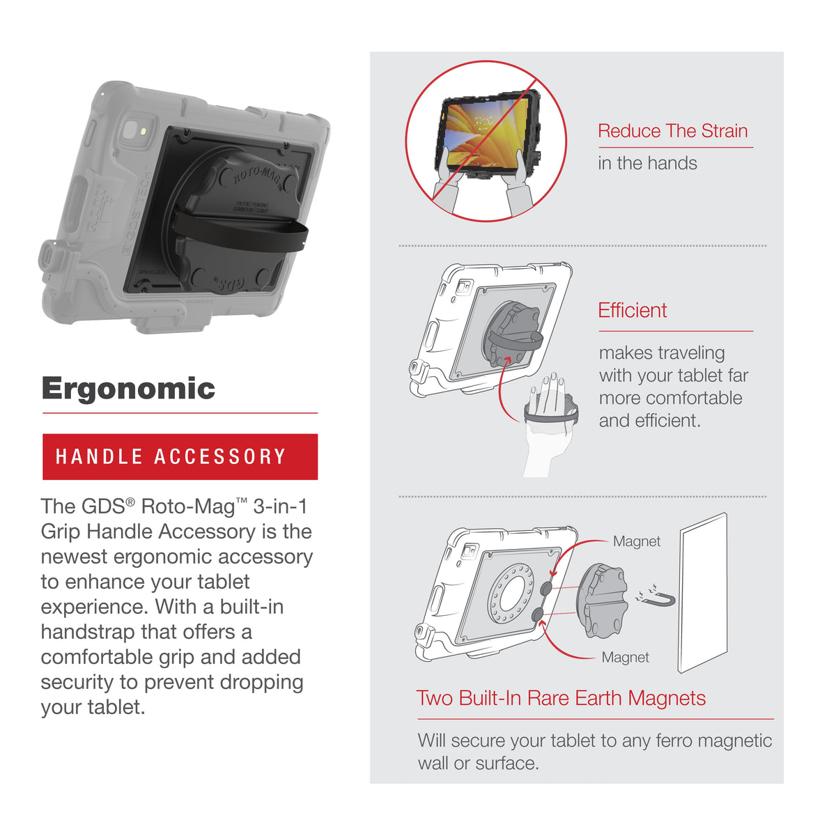 RAM Mounts GDS Roto-Mag 3-in-1 grip handle for Zebra ET4x and ET401 8-inch tablets – additional photo
