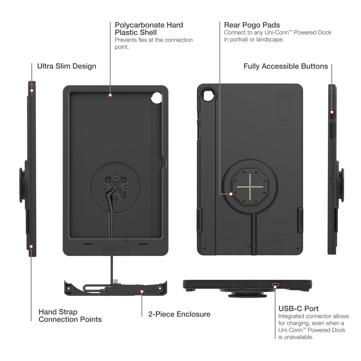 RAM Mounts IntelliSkin Thin-Case with rear pogo pads for Samsung Tab A9+ – additional product photo