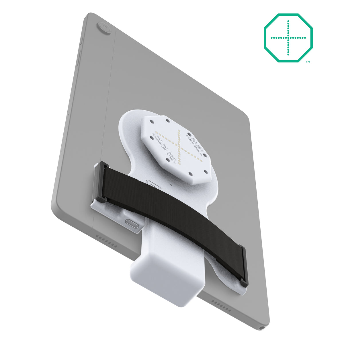 RAM Mounts GDS Tab-Conn adapter for tablets without case with rear pogo pads in light grey – alternative view