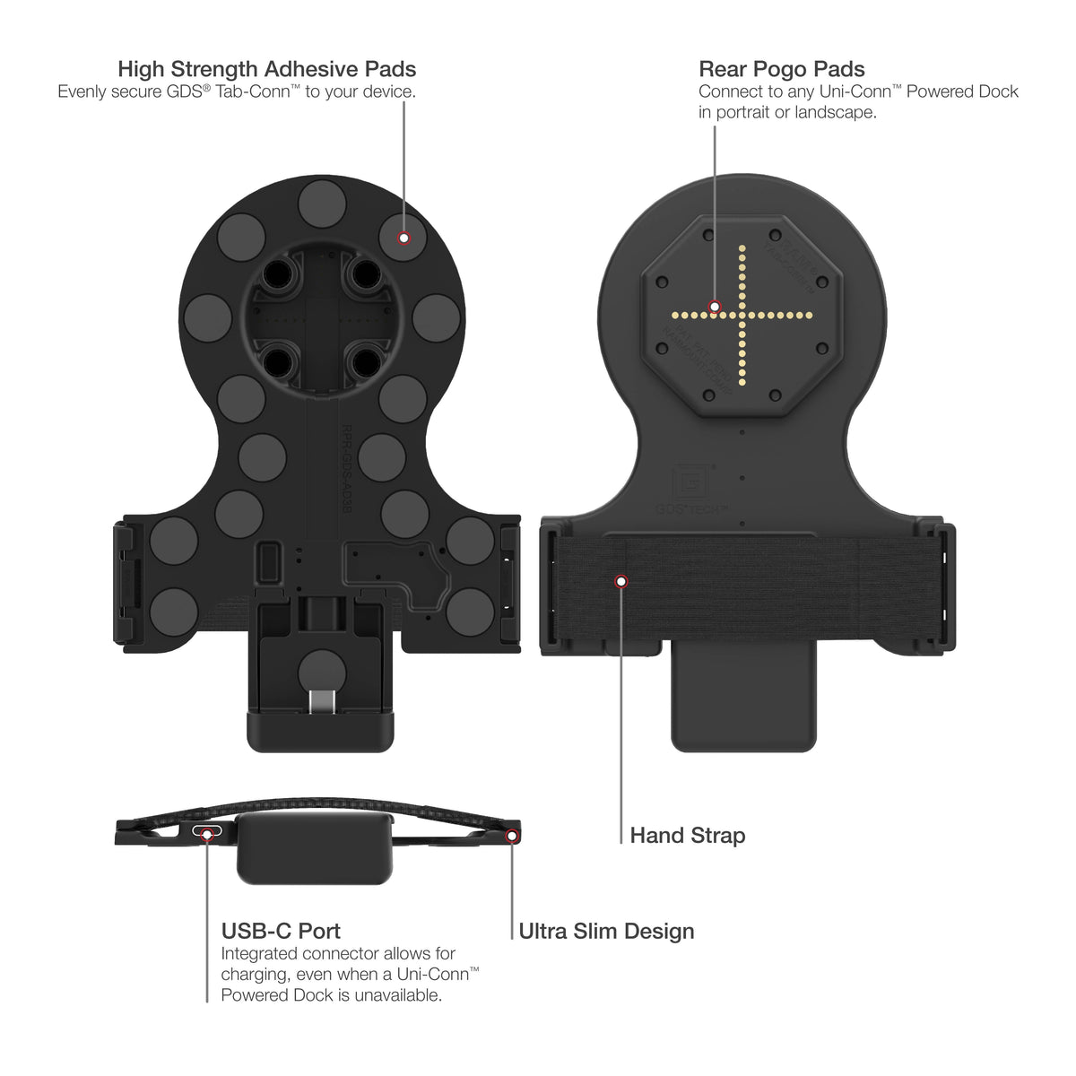 RAM Mounts GDS Tab-Conn adapter for OtterBox Defender cases with rear pogo pads – further product photo