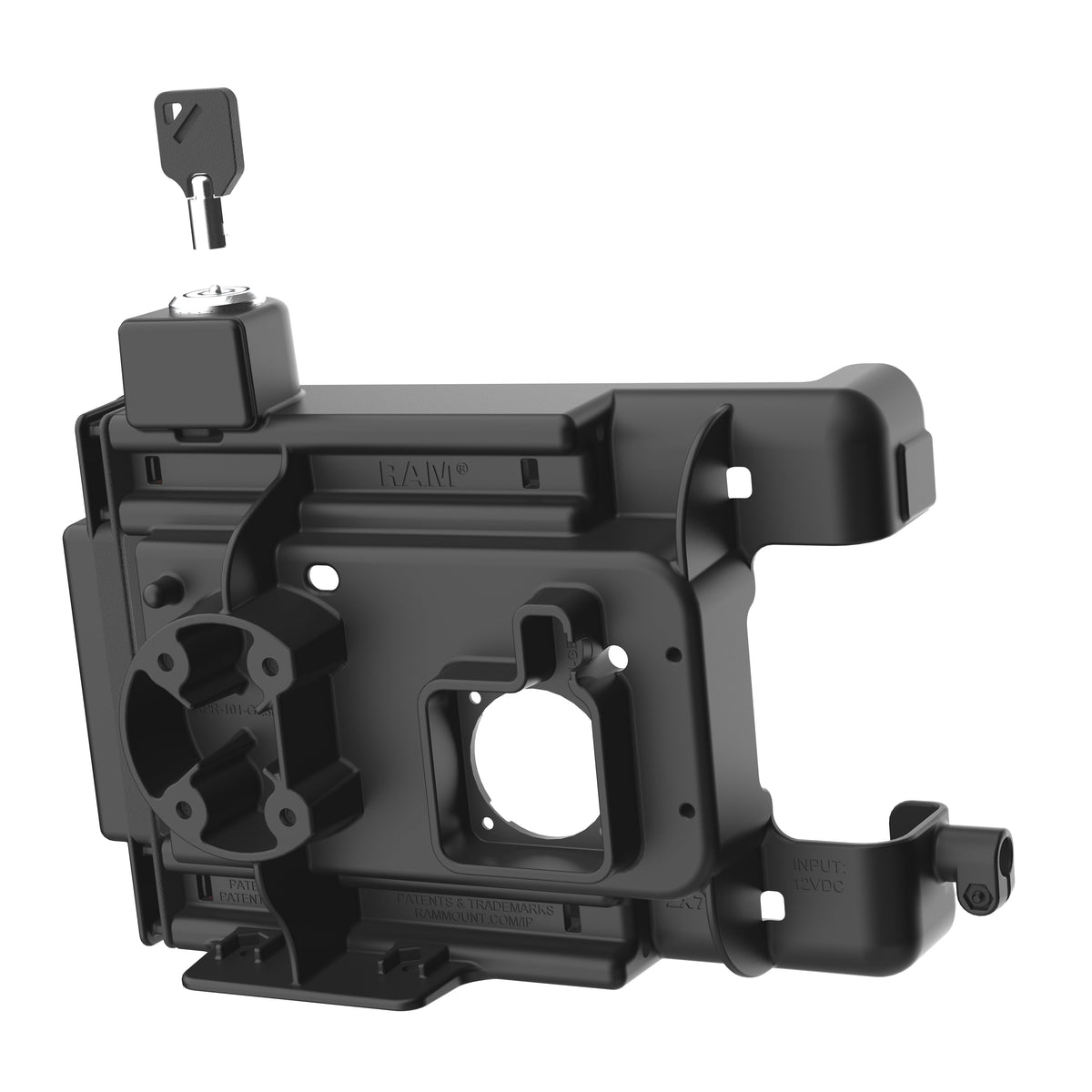RAM Mounts key-locking Form-Fit holder for Getac ZX70 rugged tablet (Temp-module compatible) – further view