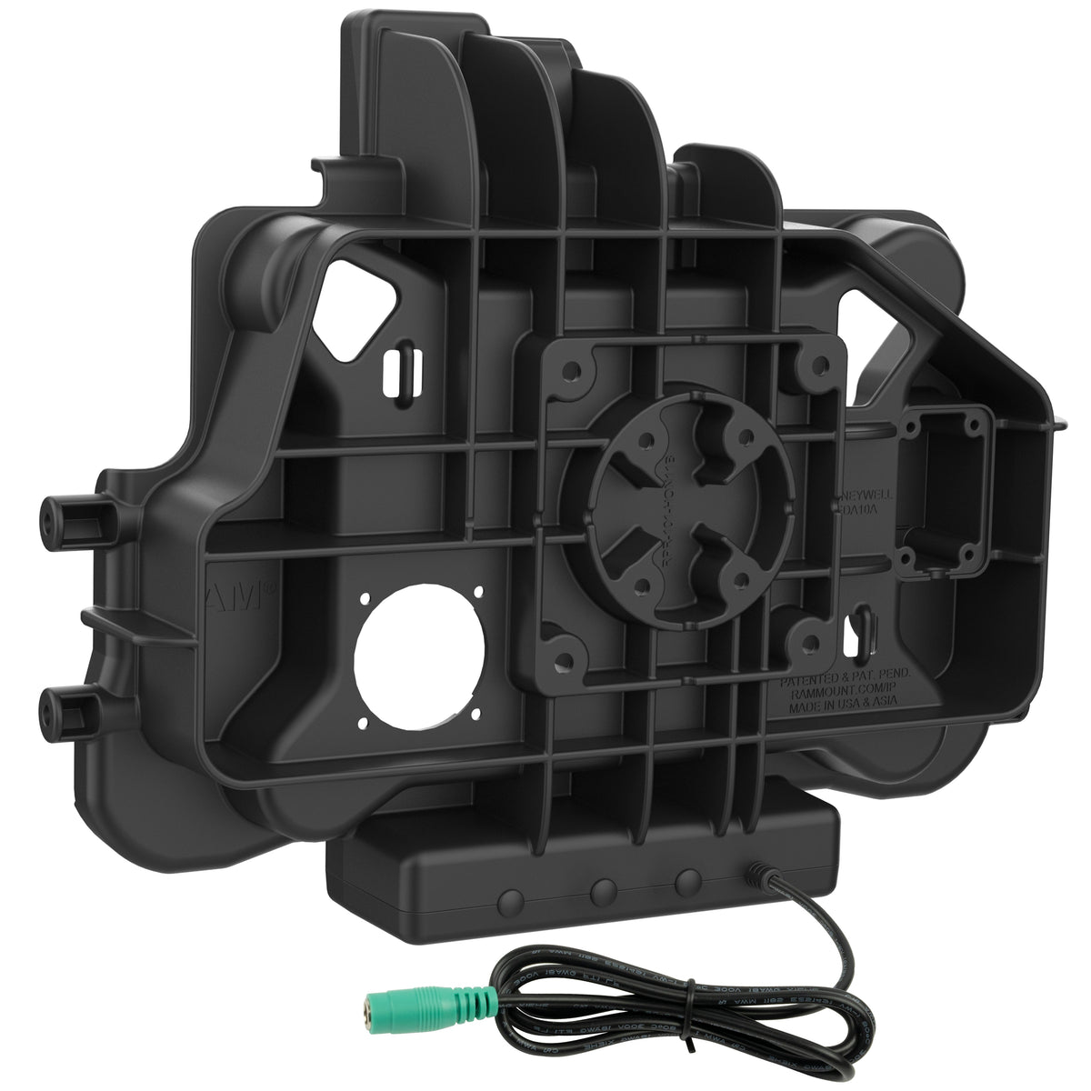 RAM Mounts key-locking powered dock for Honeywell ScanPal EDA10A tablet – another angle