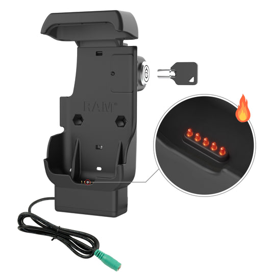 RAM Mounts key-locking powered dock with heated pins for Honeywell CT40, CT45 and CT47 – alternative view