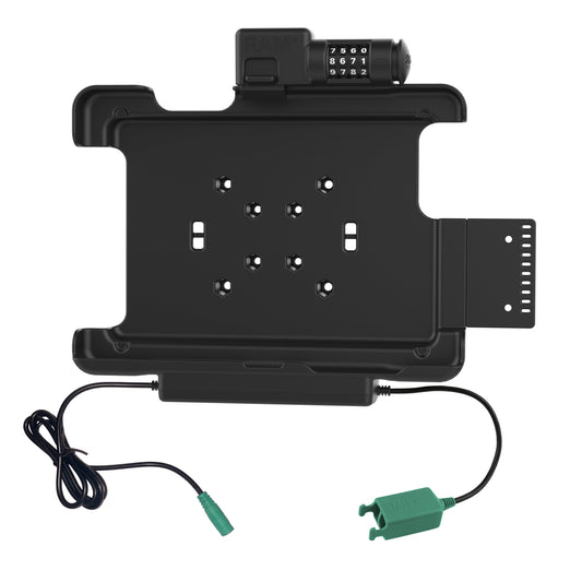 RAM Mounts combo-locking power + dual USB dock for Honeywell RT10 rugged tablet – alternative view