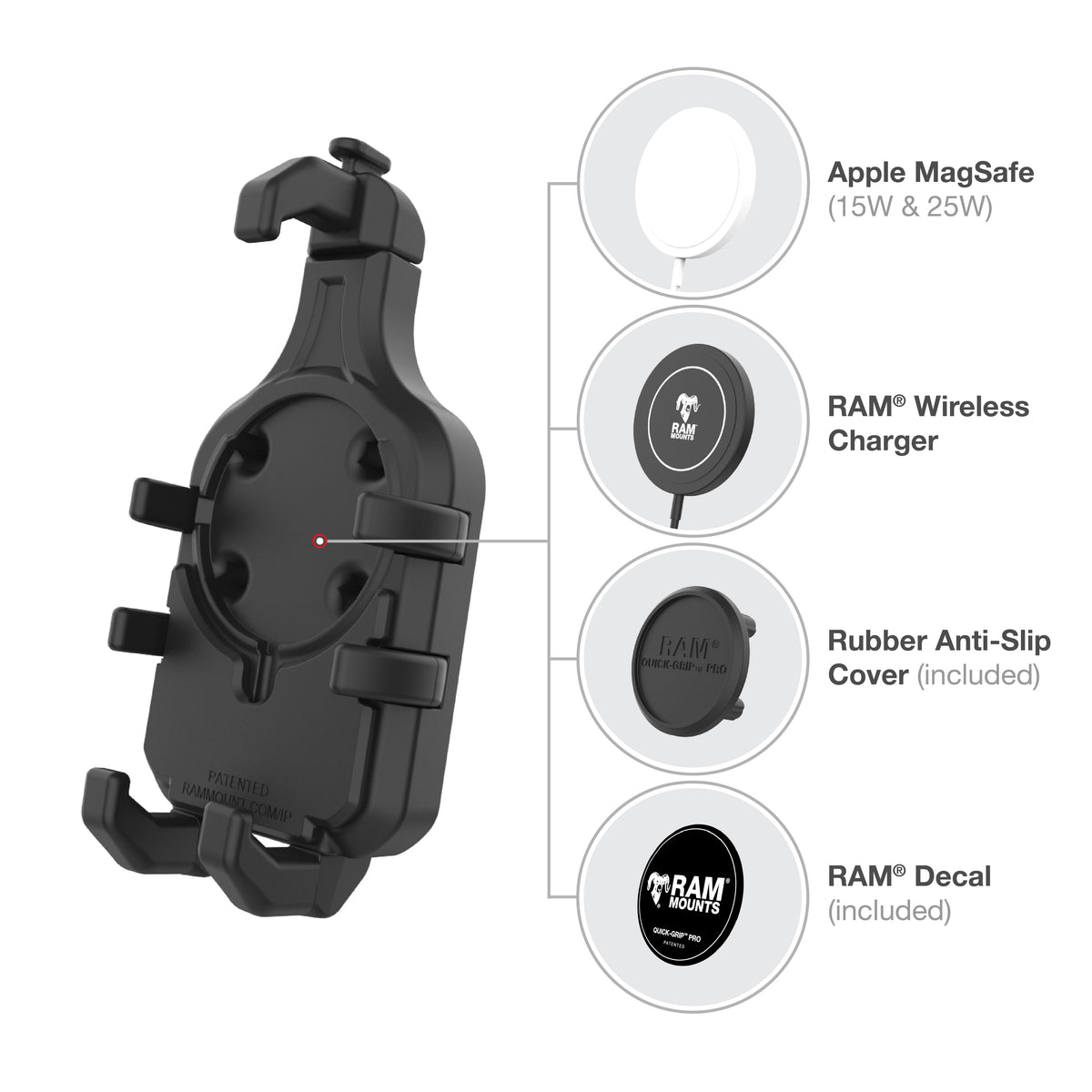 RAM Mounts Quick-Grip Pro phone holder with B-size ball – further product photo