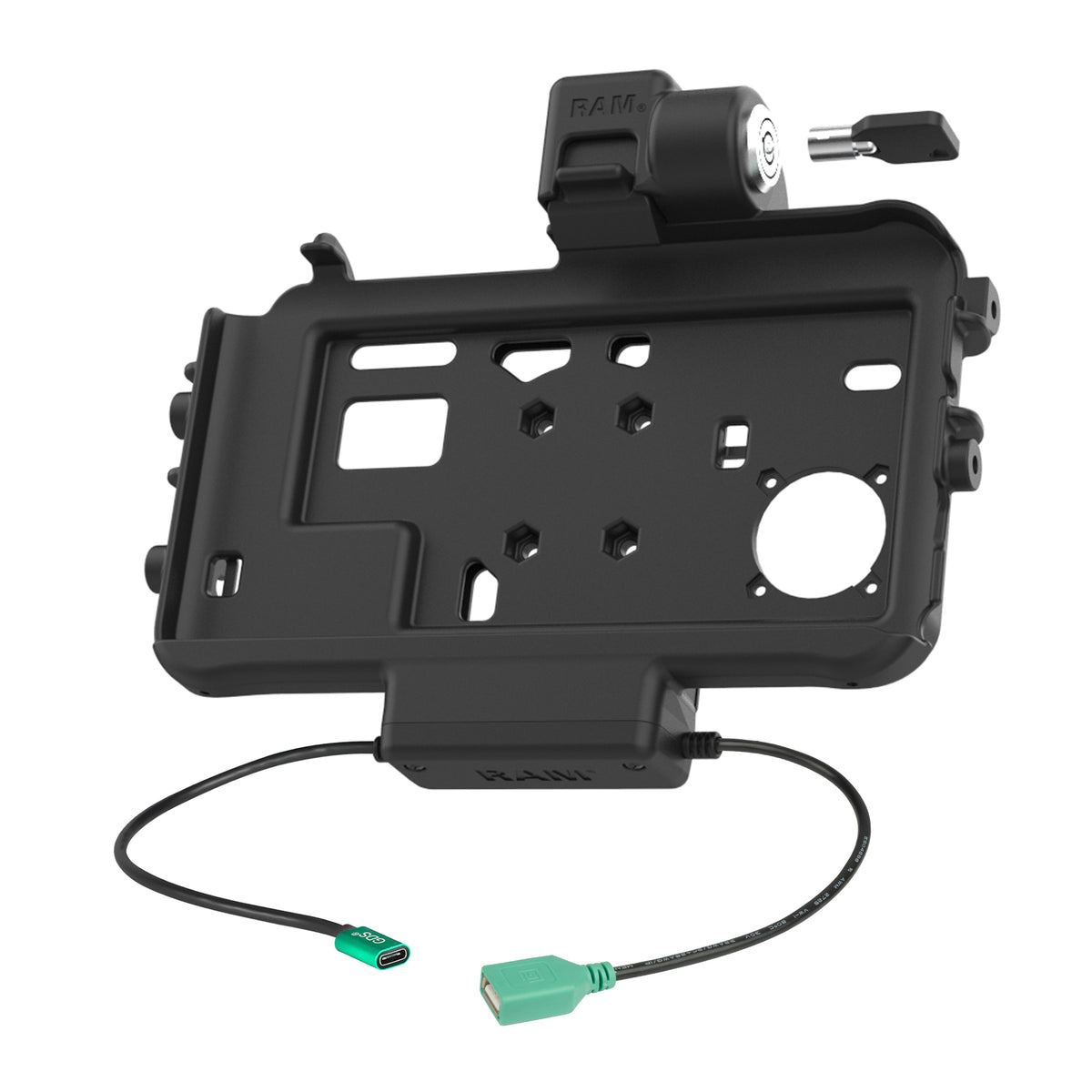 RAM Mounts Locking Thin-Dock Powered Dock + Single USB-A for Samsung Tab Active5 and 3 – alternative view
