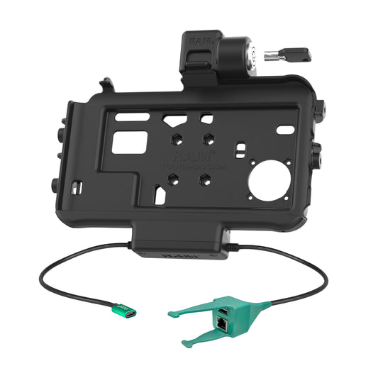 RAM Mounts Locking Thin-Dock Powered Dock + USB-A & RJ45 Data for Samsung Tab Active5 and 3 – alternative view