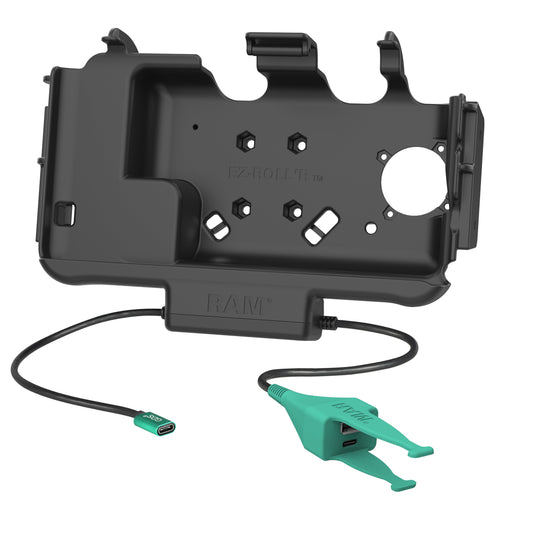 RAM Mounts EZ-Roll'r USB-C Modular Dock + USB-C & USB-A Data for Samsung Tab Active5 and 3 – alternative view