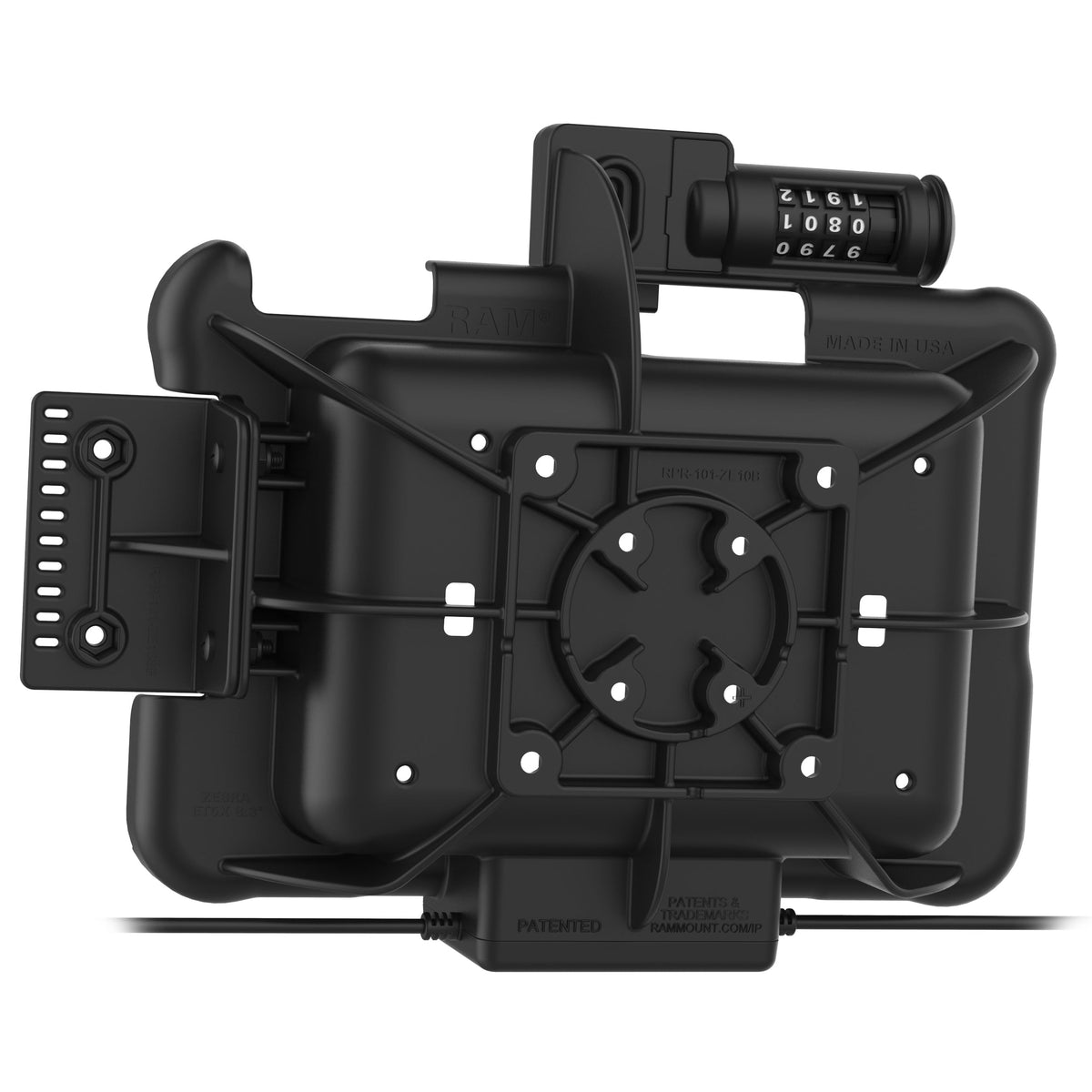RAM Mounts combination-locking GDS power dock with dual USB-A for Zebra ET5x 8.3" and 8.4" rugged tablets – additional view