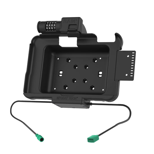 RAM Mounts combination-locking GDS power + data dock with USB-A for Zebra ET5x 8.3" and 8.4" rugged tablets – alternative view