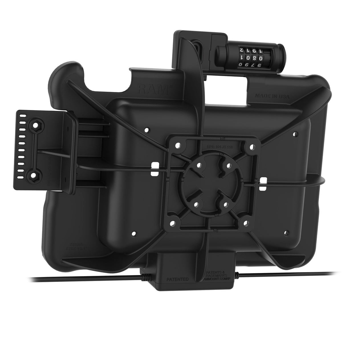 RAM Mounts combination-locking GDS power + data dock with USB-A for Zebra ET5x 10.1" rugged tablets – additional view