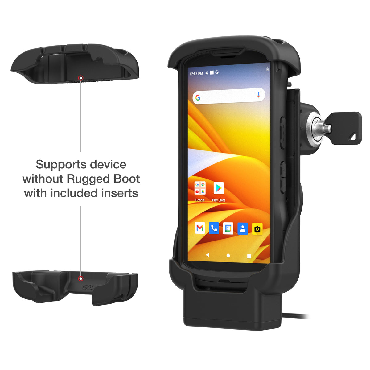 RAM Mounts key-locking Form-Fit powered dock for Zebra TC53 and TC58 – view 4