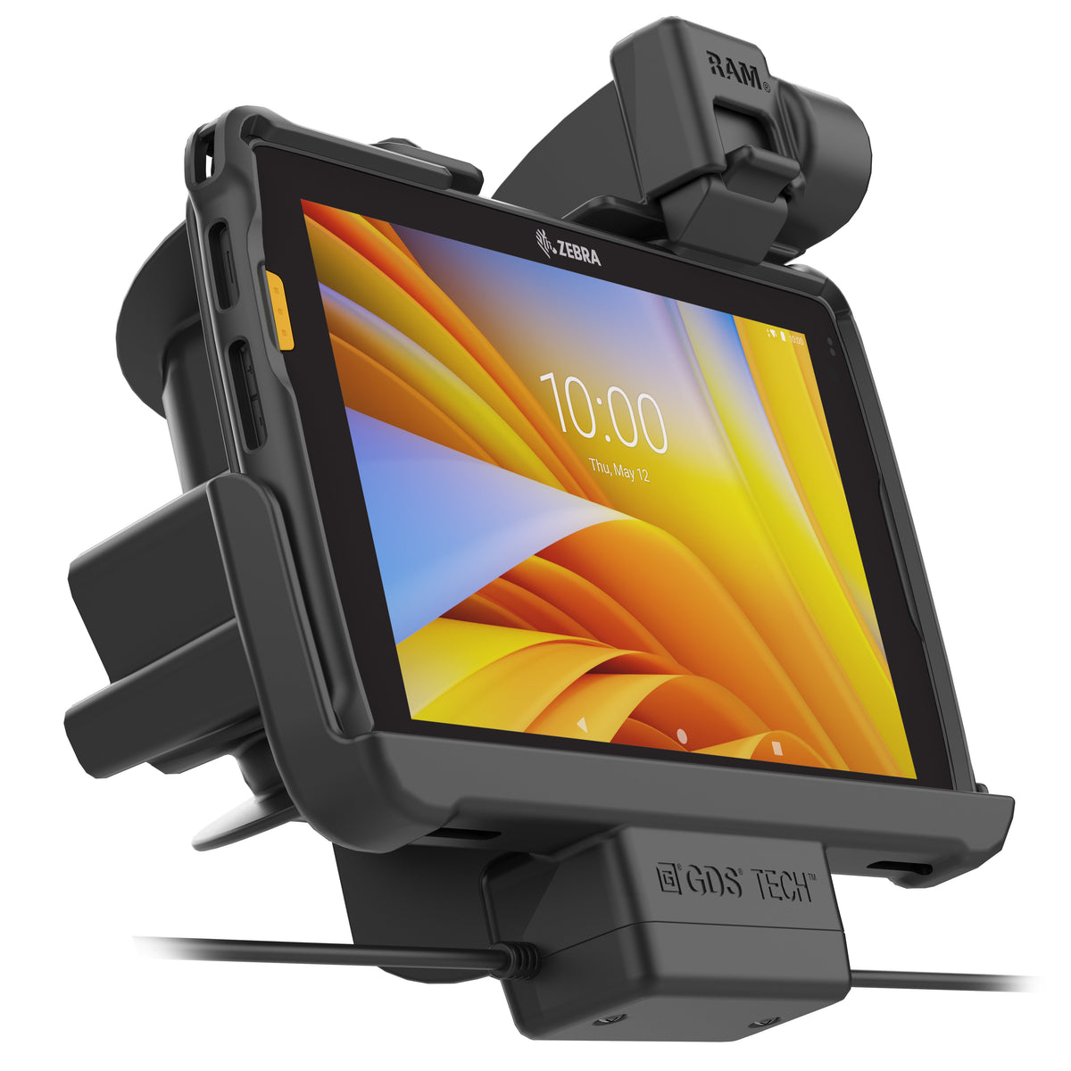 RAM Mounts locking Tough-Dock power + dual USB for Zebra ET40, ET45 and ET401 8-inch tablets with Rugged Frame – further product photo
