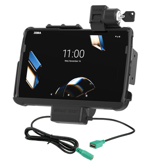 RAM Mounts locking Tough-Dock power + data for Zebra ET40, ET45 and ET401 10-inch tablets with Rugged Frame – product photo
