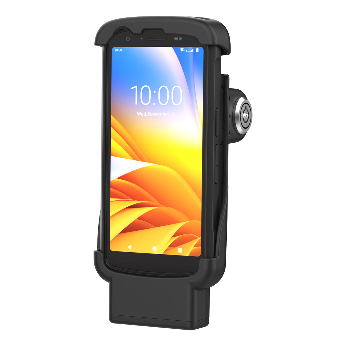 RAM Mounts Key-Locking Form-Fit Holder for Zebra TC22 and TC27 with Rugged Boot – another angle