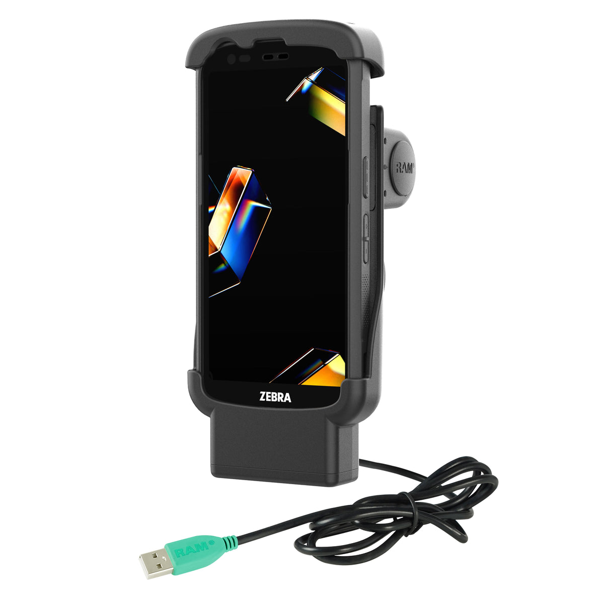 RAM Mounts Form-Fit Powered Dock (USB-A) for Zebra TC22 and TC27 with Rugged Boot – main product photo
