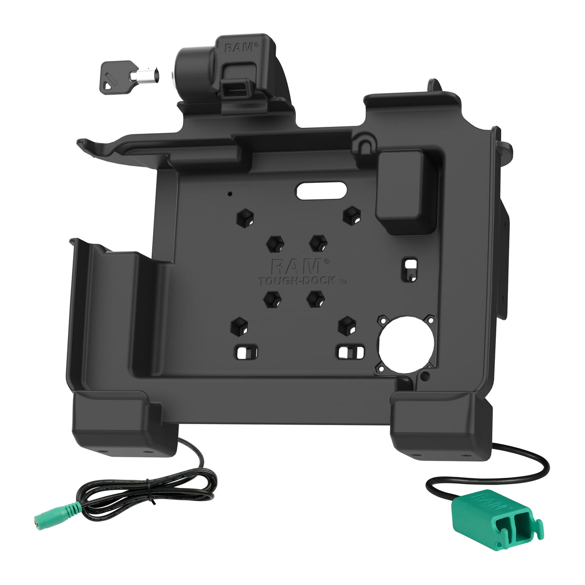 RAM Mounts Key-Locking Power + Dual USB-A Dock with Heated Pins for Zebra ET60 and ET65 – alternative view