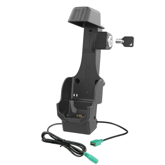 RAM Mounts key-locking Form-Fit powered dock with USB-A for Zebra TC8300 – alternative view