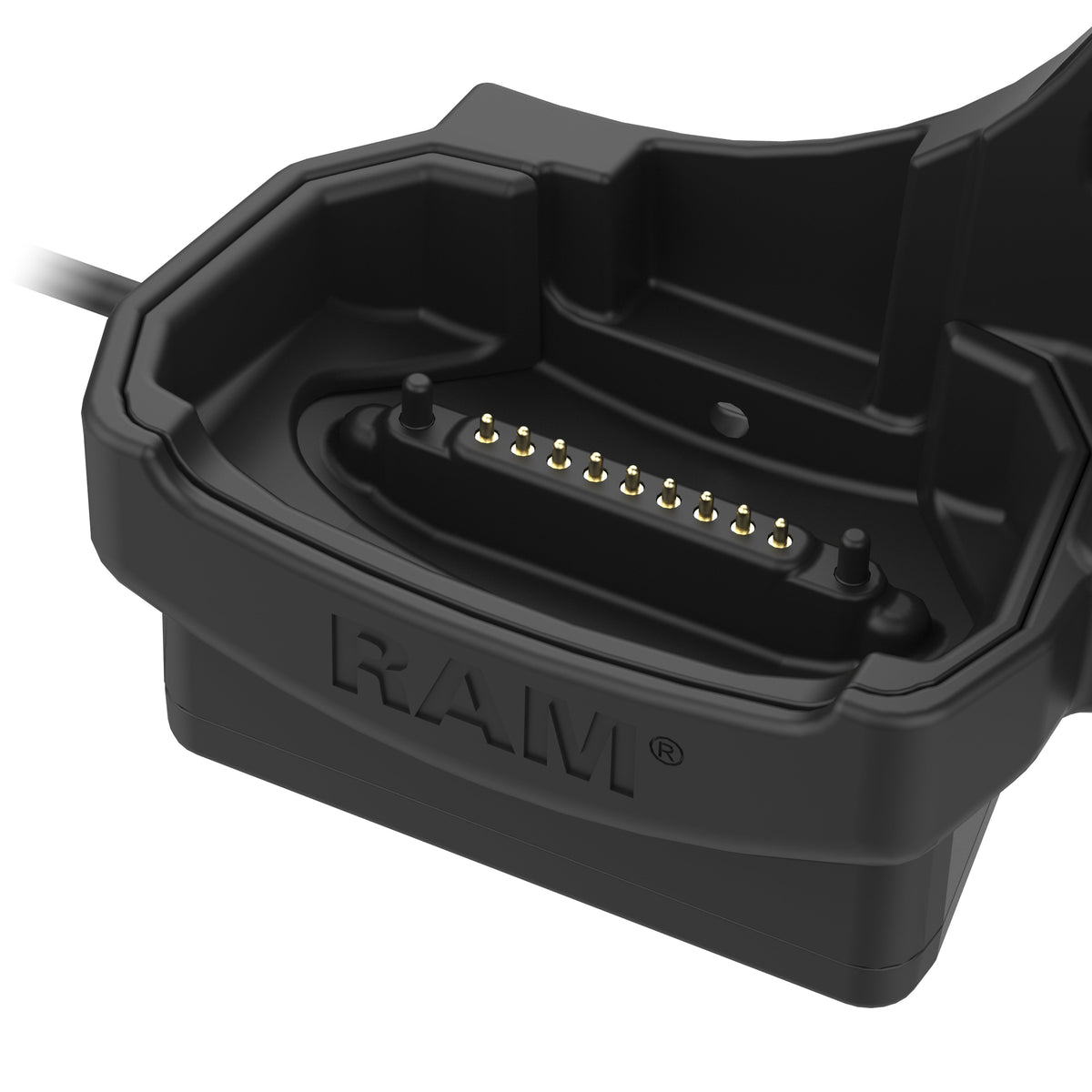 RAM Mounts powered dock with USB-A for Zebra MC9400 and MC9300 – another angle