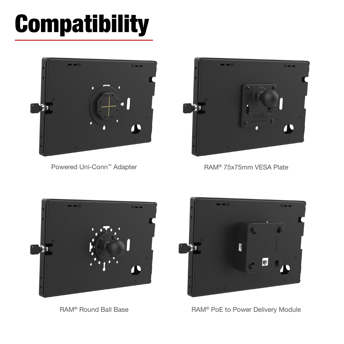 RAM Mounts key-locking Safe-Case for Zebra ET4x and ET401 10-inch tablets, black – further product photo