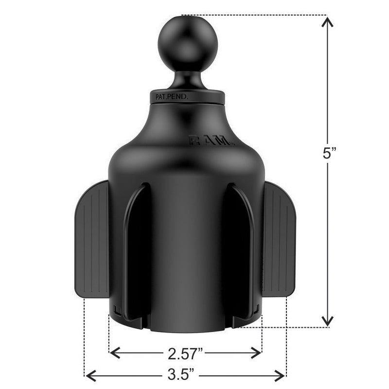 RAM Mounts Stubby cup holder mount with B-size double socket arm – alternative view