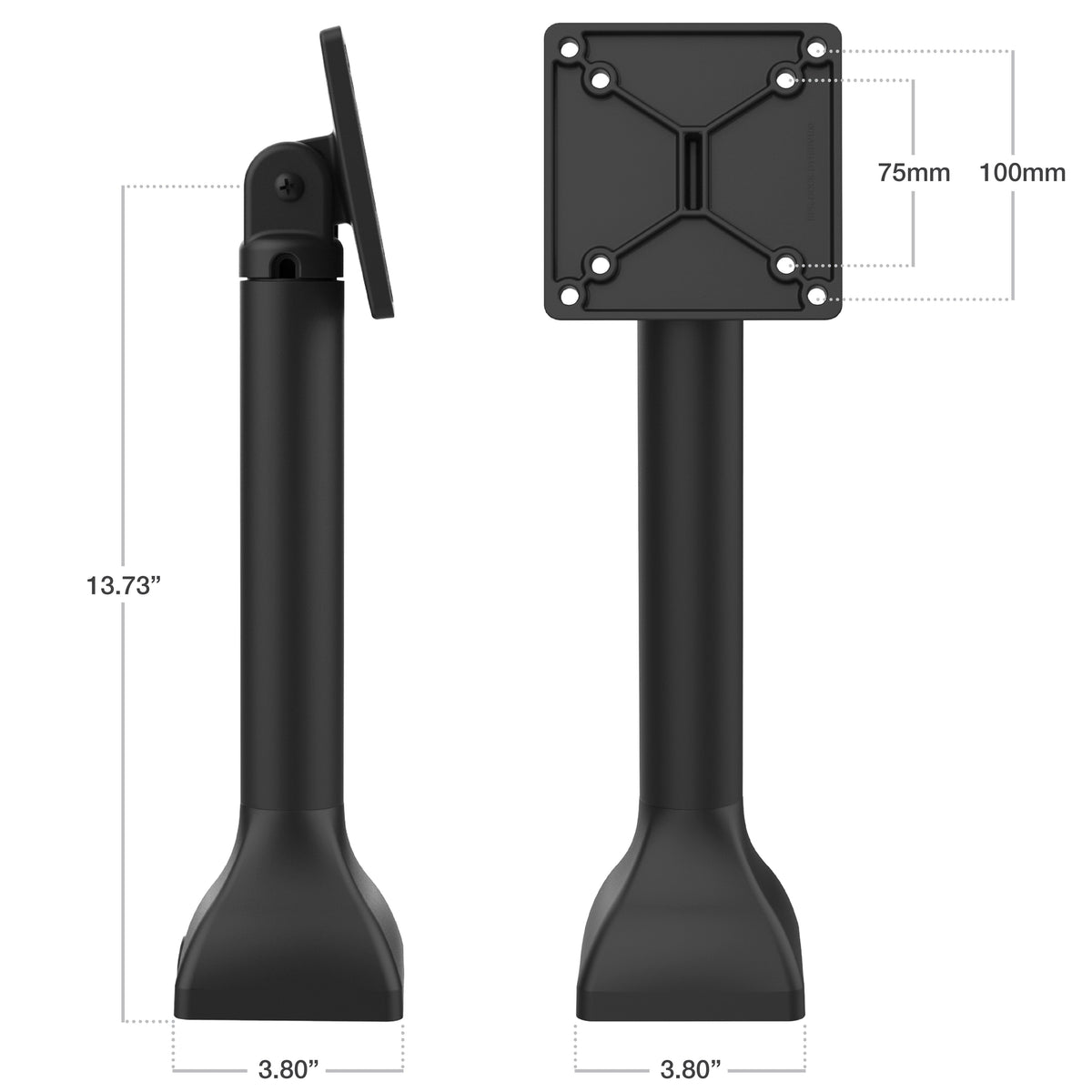 RAM Mounts 14-inch pedestal mount with 75 × 75 mm and 100 × 100 mm VESA patterns – further product photo