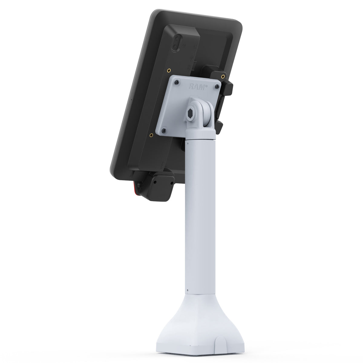 RAM Mounts 14-inch pedestal mount with 75 × 75 mm VESA pattern in grey – detail photo