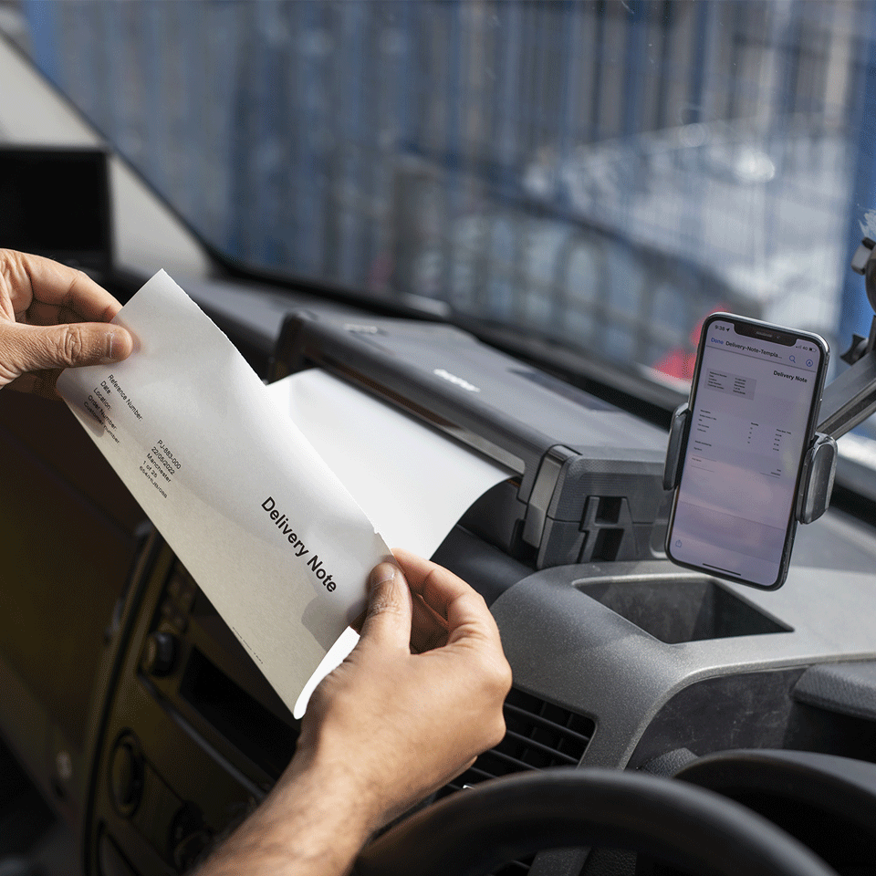 Brother PJ-883 A4 mobile thermal printer – in use