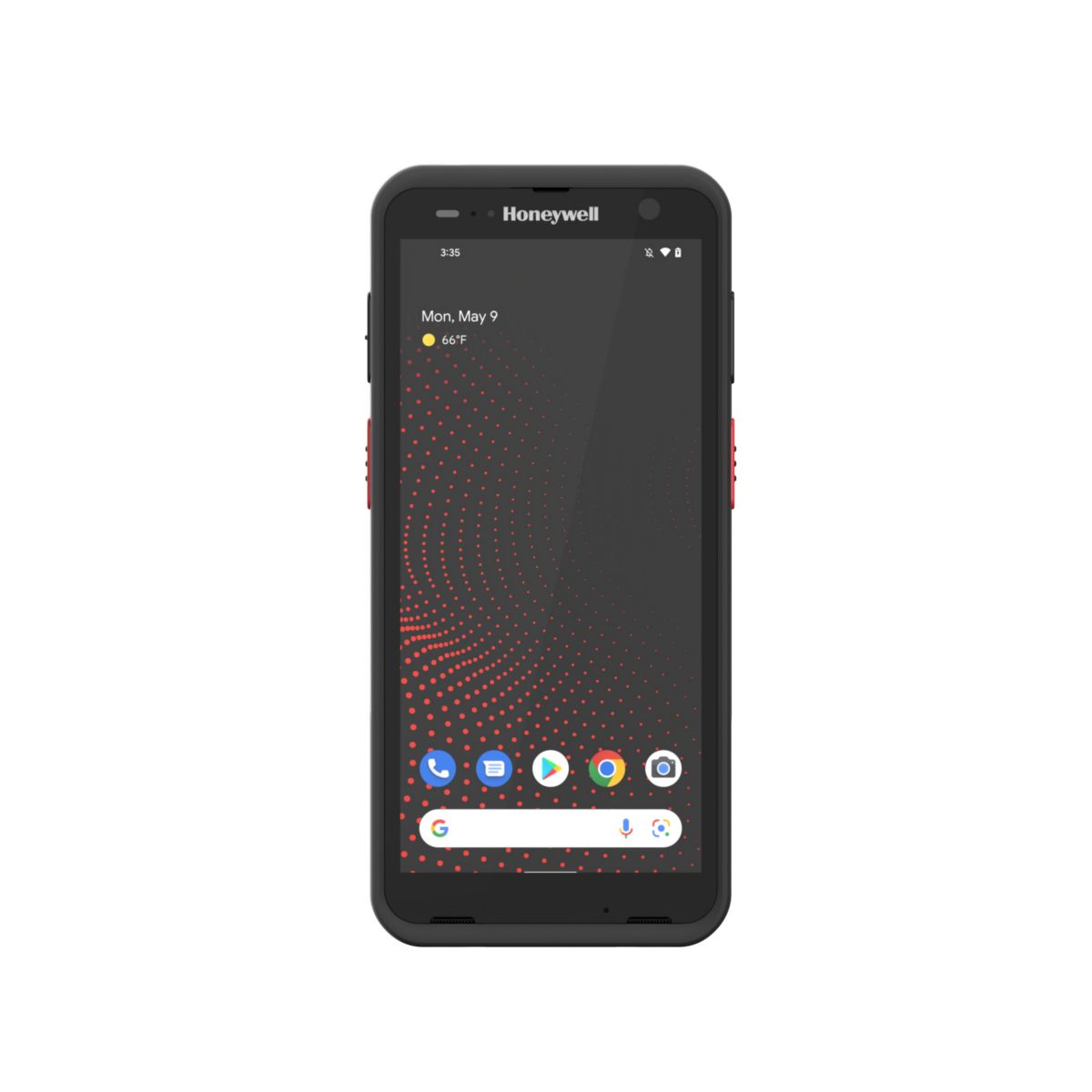 Honeywell CT70 6-inch all-touch Android mobile computer, black, FlexRange 2D imager, Wi-Fi only, standard battery (CT70-L0N-058CS104G) – front view
