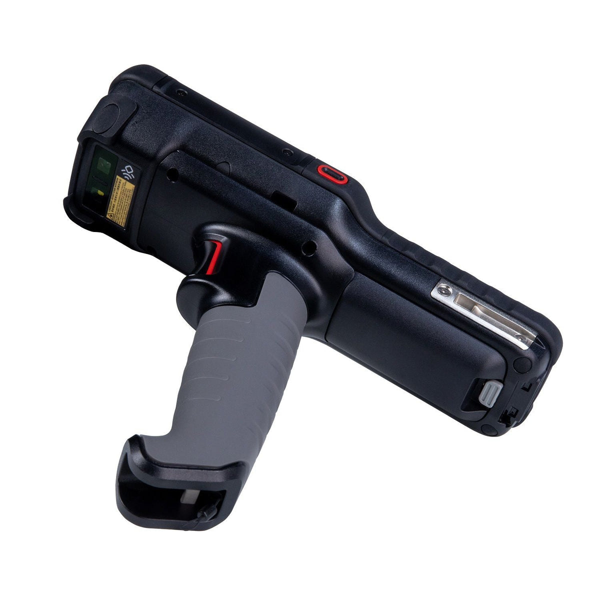 Honeywell CK67 ultra-rugged Android mobile computer, 51-key alphanumeric keypad, FlexRange 2D imager, Wi-Fi only (CK67-X0N-58S1A0G) – back view with scan handle