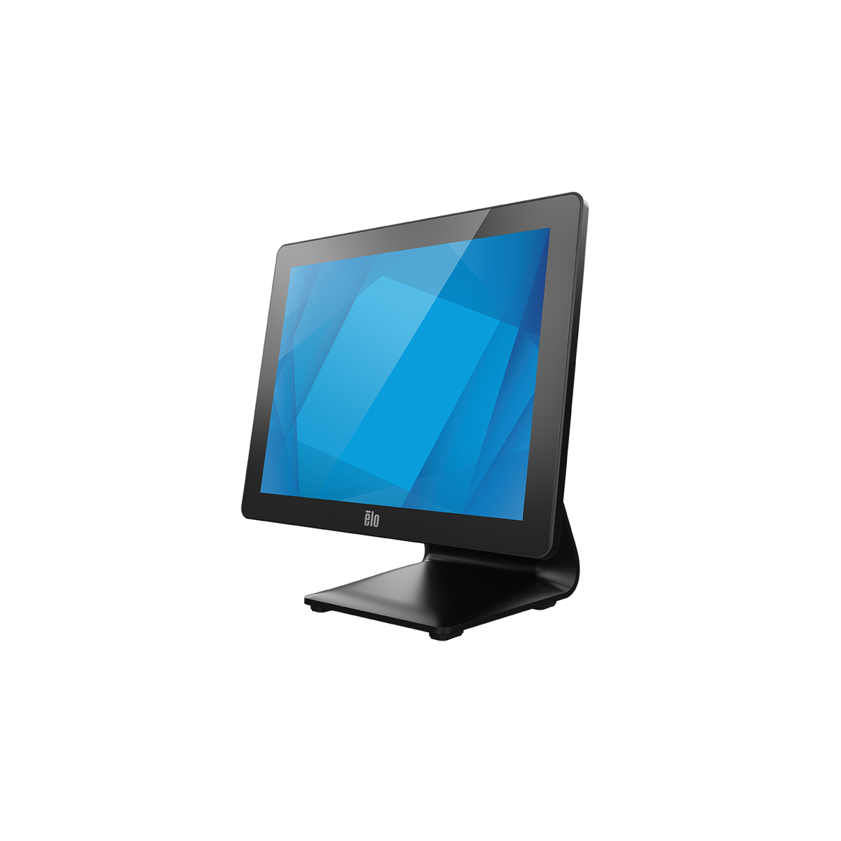 Elo I-Series 3 with Intel 15-inch 4:3 POS touch computer E700571, left angled view with POS stand