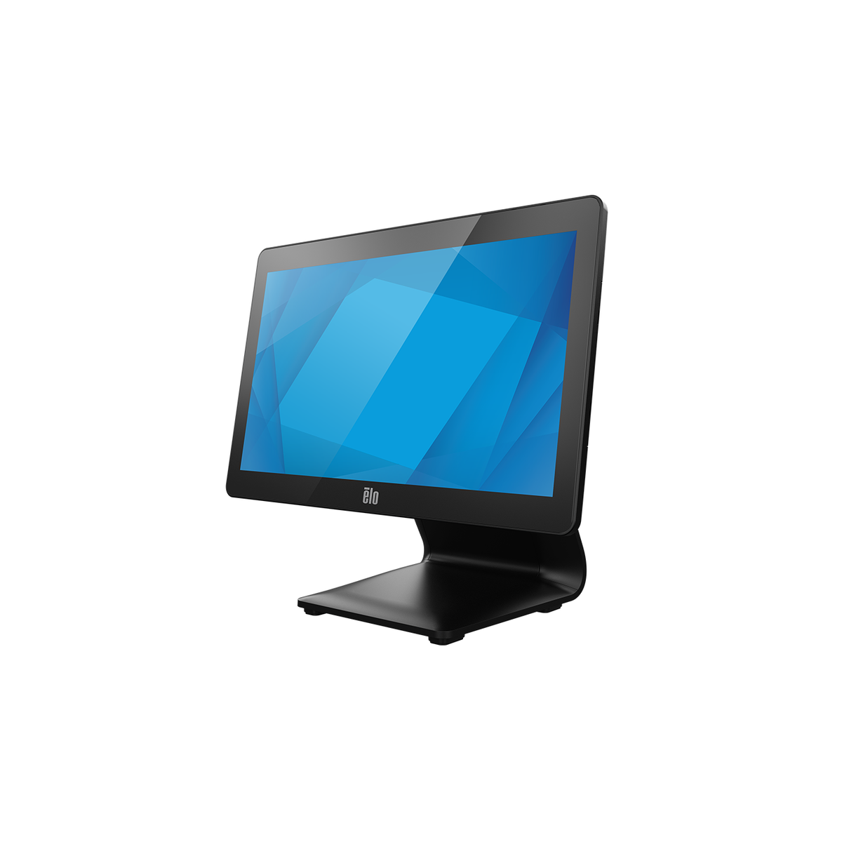 Elo I-Series 3 with Intel 15.6-inch touch computer E425976, left angled view with POS stand