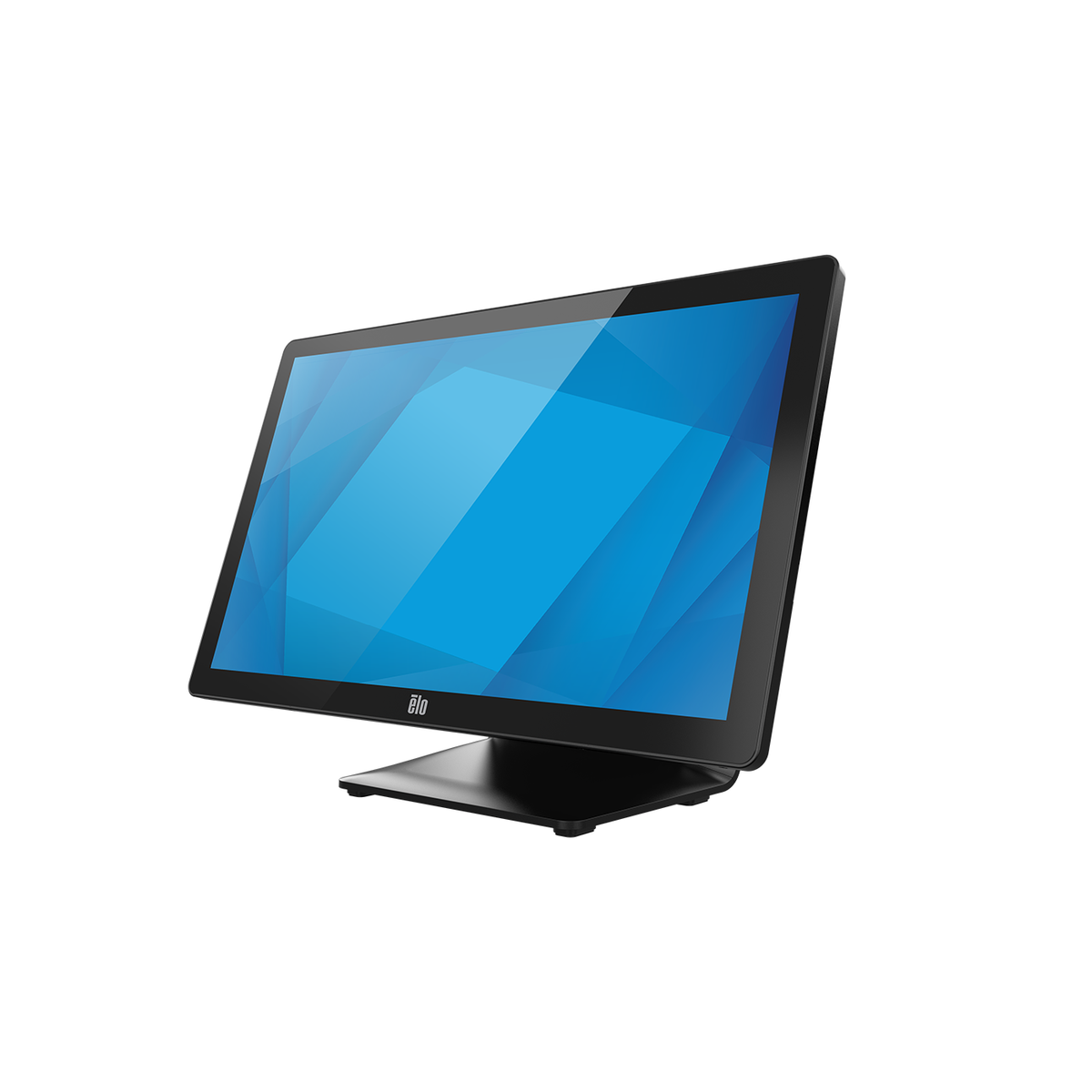 Elo I-Series 3 with Intel 21.5-inch touch computer on integrated POS stand, left angle view