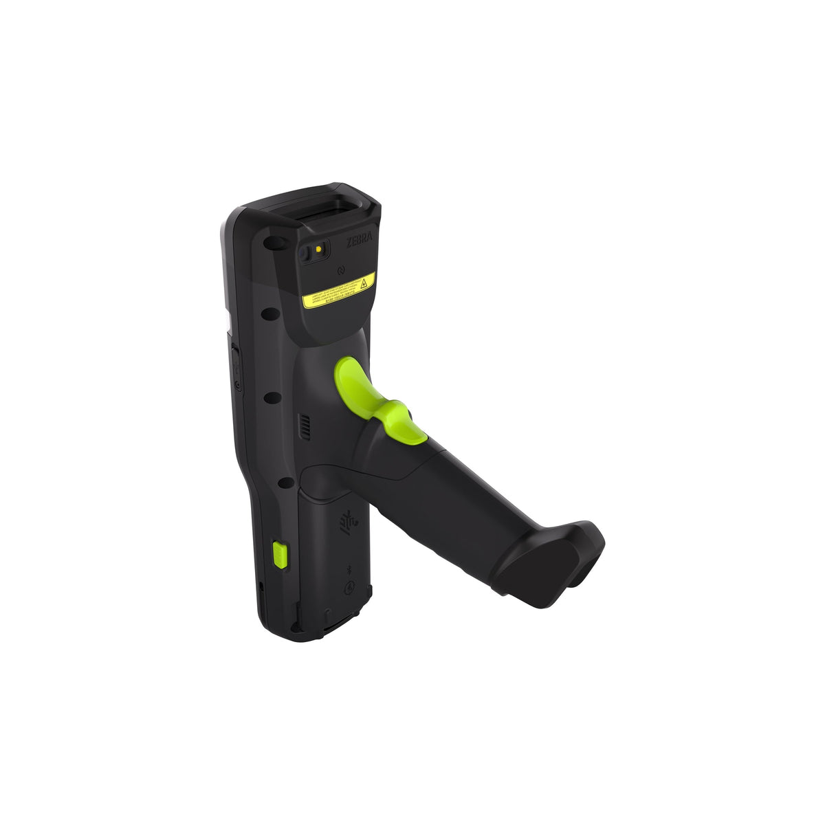 Zebra MC3400 rugged keypad mobile computer, pistol grip, 38-key function numeric keypad (MC3401-0G1P63SS-A6) – back view with pistol grip