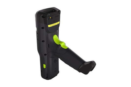 Zebra MC3400 rugged keypad mobile computer, pistol grip, 29-key numeric keypad (MC3401-0G1R62SS-A6) – back view with pistol grip