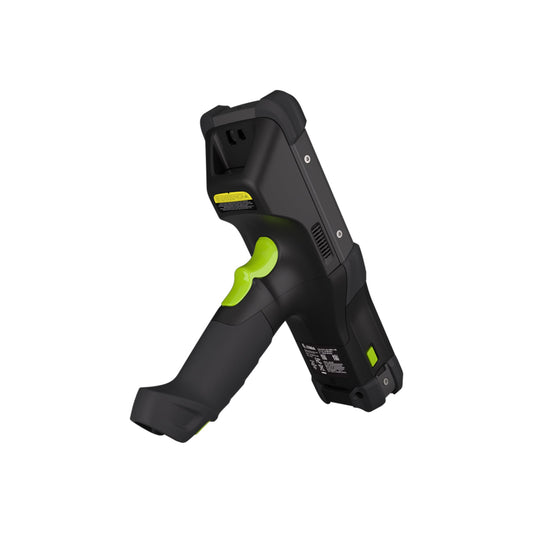 Zebra MC9450 rugged 5G keypad mobile computer, pistol grip, 43-key function numeric keypad (MC945B-3G1M6CSB-A6) – back angled view showing pistol grip