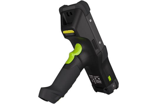 Zebra MC9450 rugged 5G keypad mobile computer, pistol grip, 53-key IBM 5250 terminal emulation keypad (MC945B-3G1R6GSS-A6) – back angled view showing pistol grip