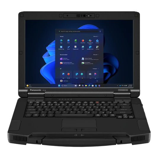 Panasonic TOUGHBOOK 56 FZ-56BZ01BB4 open front view showing the 14-inch WUXGA display and backlit keyboard