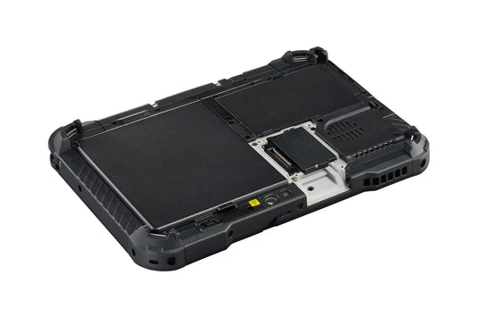 Panasonic TOUGHBOOK G2 mk3 (Wi-Fi, micro-SD reader, fingerprint reader, UK plug) rear view showing the modular expansion bay