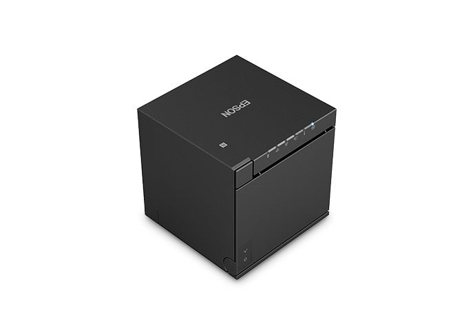 Epson TM-m50II compact POS receipt printer, black, serial + USB + Ethernet, UK plug (C31CK52102A0) – 3/4 view