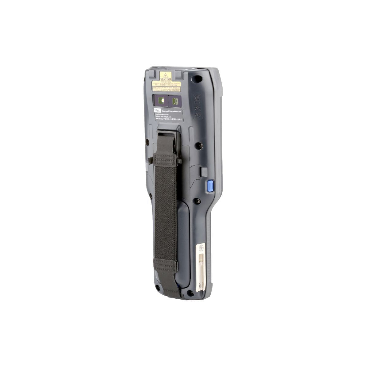 Honeywell CK65 rugged Android mobile computer, 51-key alphanumeric keypad, EX20 2D imager, Wi-Fi only (CK65-L0N-BMC110E) – back view with hand strap