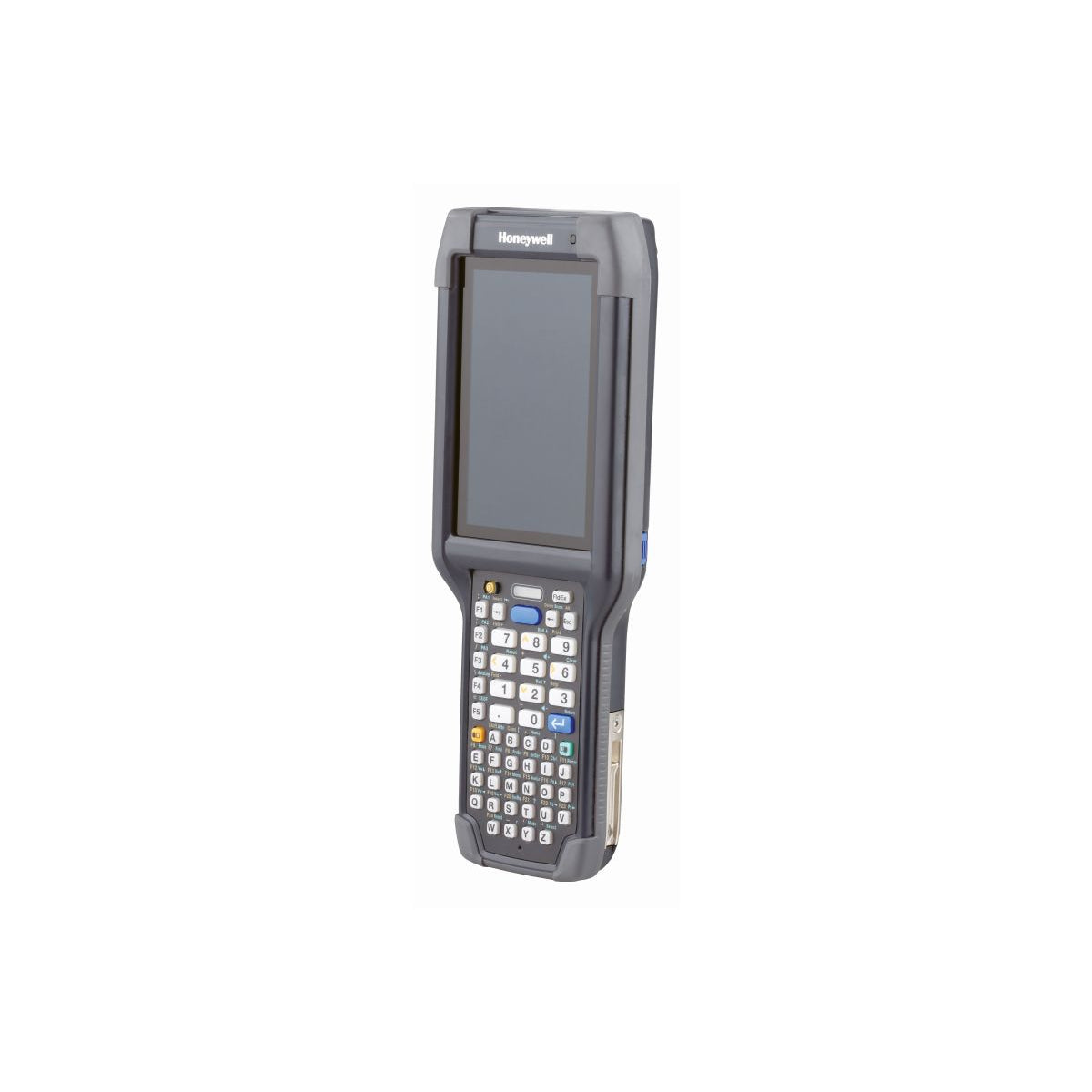 Honeywell CK65 rugged Android mobile computer, 51-key alphanumeric keypad, long range FlexRange 2D imager, Wi-Fi only (CK65-L0N-BLC210E) – angled view
