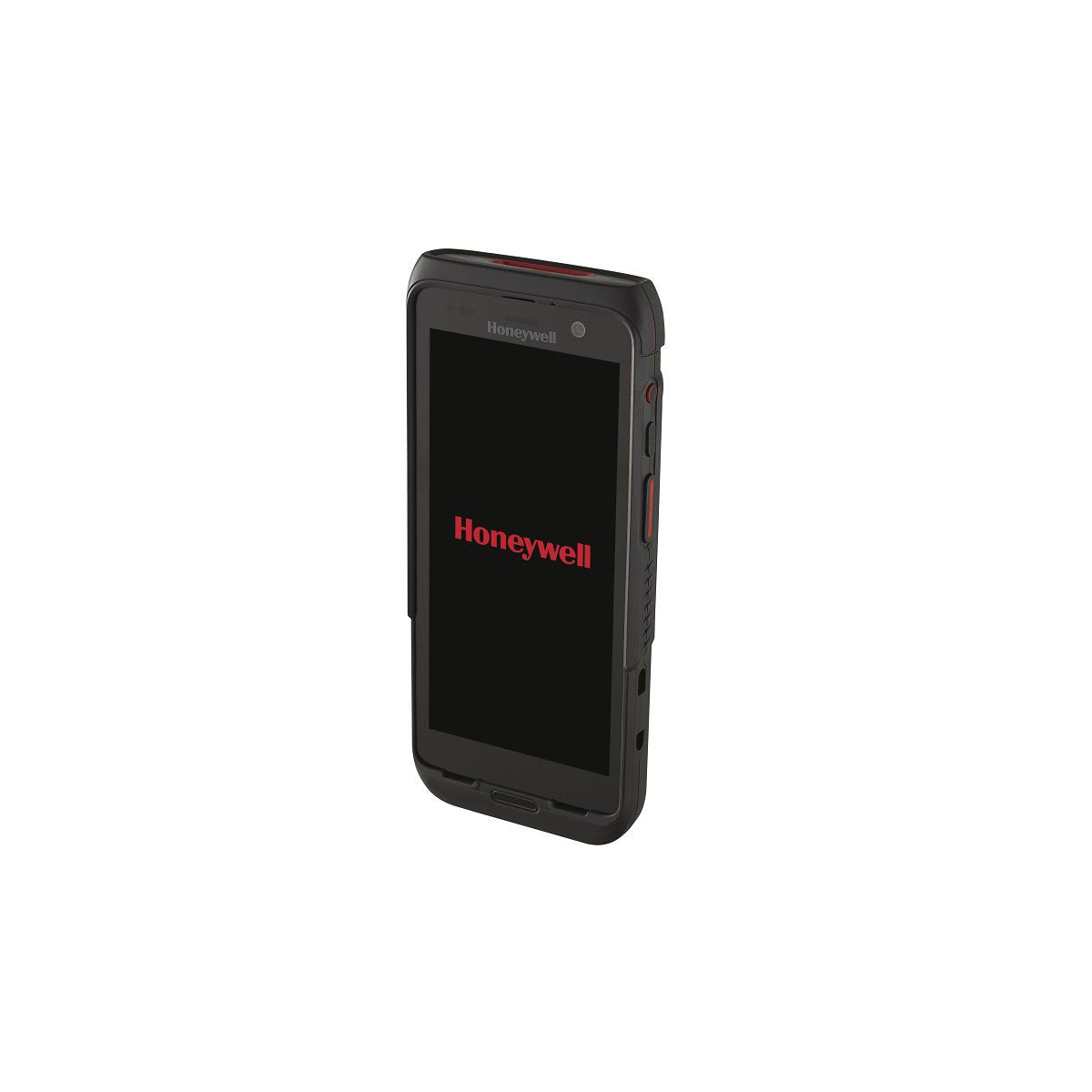 Honeywell CT47 5.5-inch all-touch Android mobile computer, black, extended-range 2D imager, 5G + Wi-Fi, 8 GB / 128 GB, ATEX Zone 2/22 (CT47-X1N-5ED1E1G) – angled view