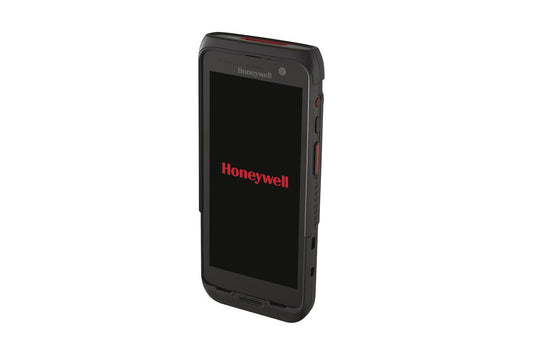 Honeywell CT47 5.5-inch all-touch Android mobile computer, black, standard-range 2D imager, 5G + Wi-Fi, 6 GB / 128 GB (CT47-X1N-37D1E0G) – angled view