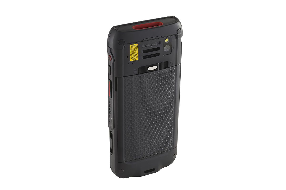 Honeywell CT47 5.5-inch all-touch Android mobile computer, black, standard-range 2D imager, 5G + Wi-Fi, 6 GB / 128 GB (CT47-X1N-37D1E0G) – back view