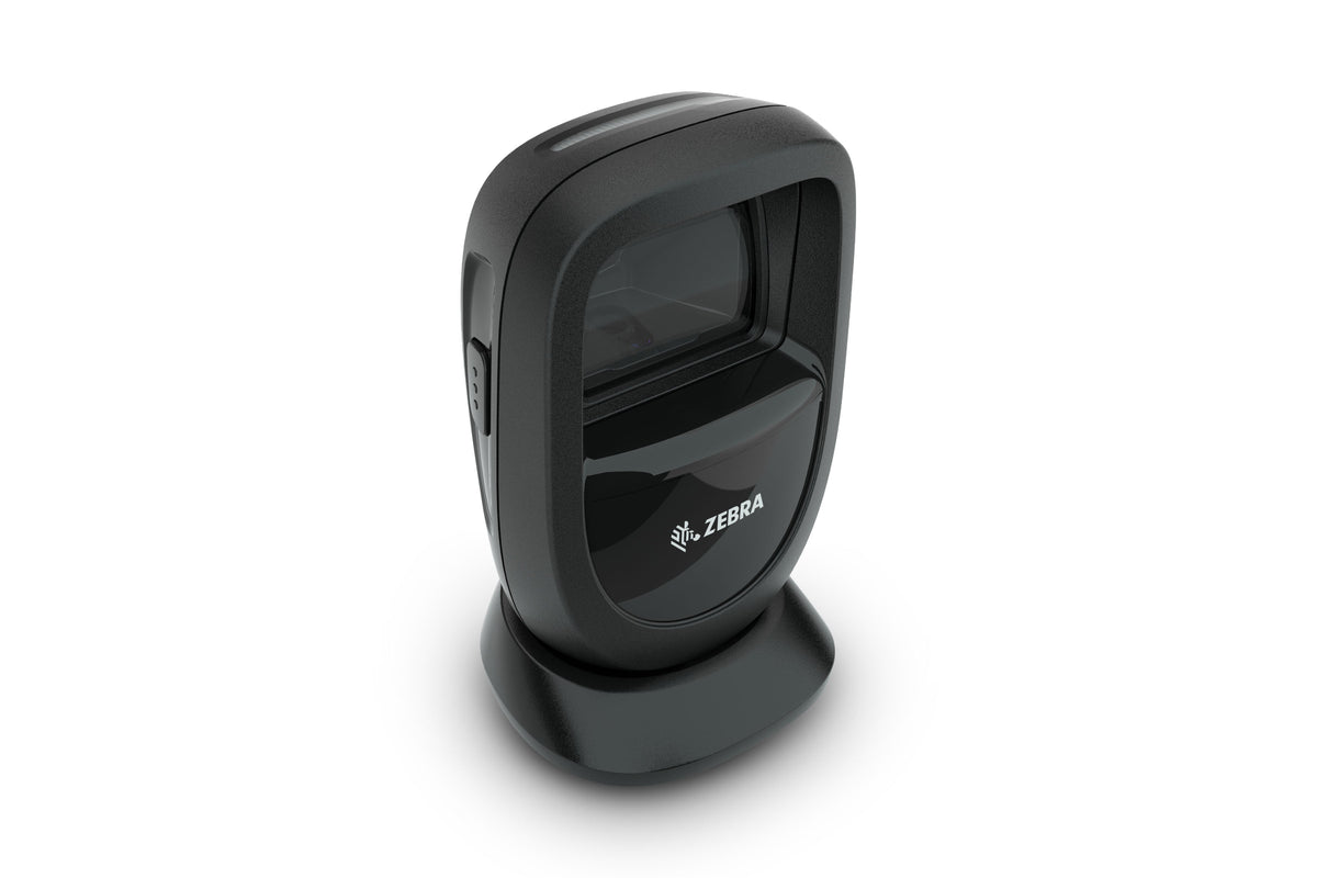 Zebra DS9308 presentation scanner in Midnight Black (DS9308-SR4U2100AZW) – upper front-right view