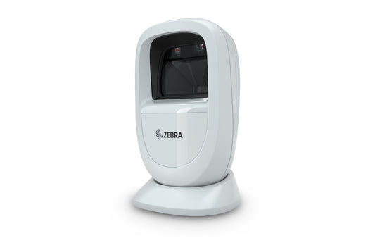 Zebra DS9308 presentation scanner in Alpine White (DS9308-SR0000WZZWW) – front-left view