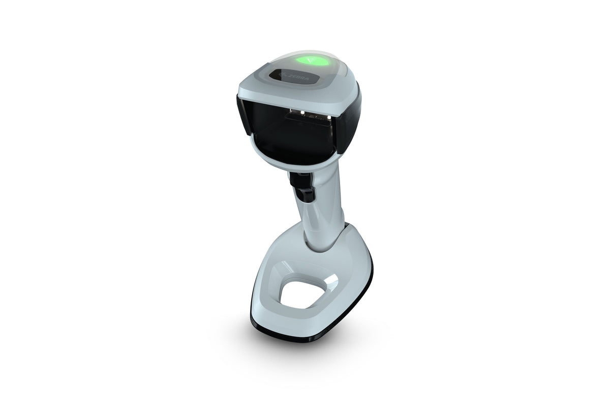 Zebra DS9908-HD high density hybrid presentation scanner, white (DS9908-HD4000WZZWW) – front-left view